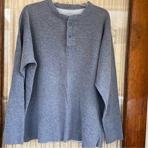 LL Bean River Driver Wool Blend Long Sleeve Henley Shirt